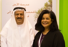 Bahrein, 2015, Maria Maylin et le président de la chambre de commerce du Golfe